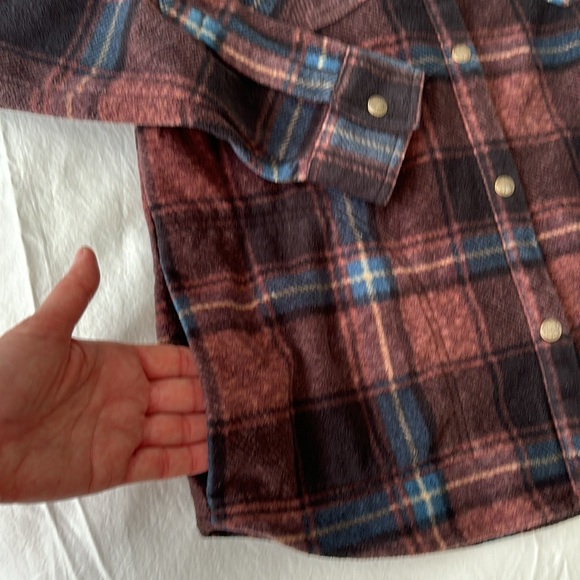 O’Neil ZUMA Super fleece Flannel Shirt Shacket Snap front closure Plaid women M - Picture 14 of 17